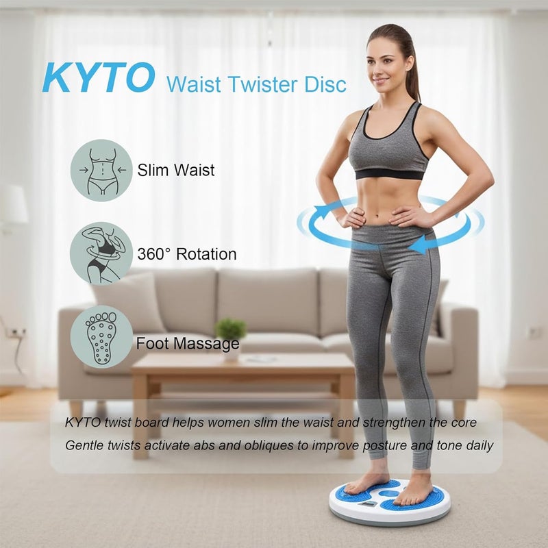 KYTO Waist Twister Disc – Core Trainer Board with Digital Counter, Ab Workout Equipment with 360° Rotation, Non-Slip Foot Massage Design for Home, Office Fitness - Image 2